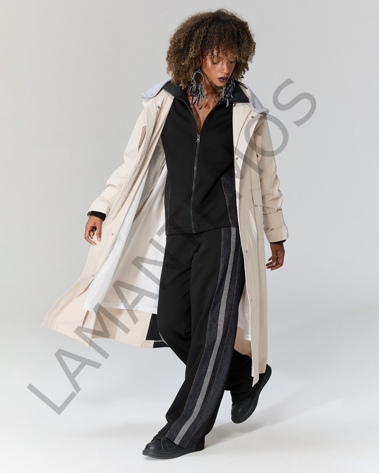 ROPİ TRENÇ SİYAH - XL